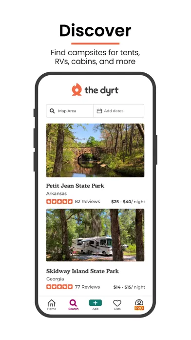 The Dyrt: Tent & RV Camping Screenshots