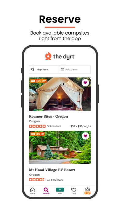 The Dyrt: Tent & RV Camping Screenshots
