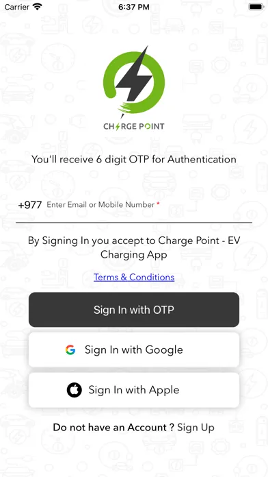 Captures d'écran de Charge Point - EV Charging App