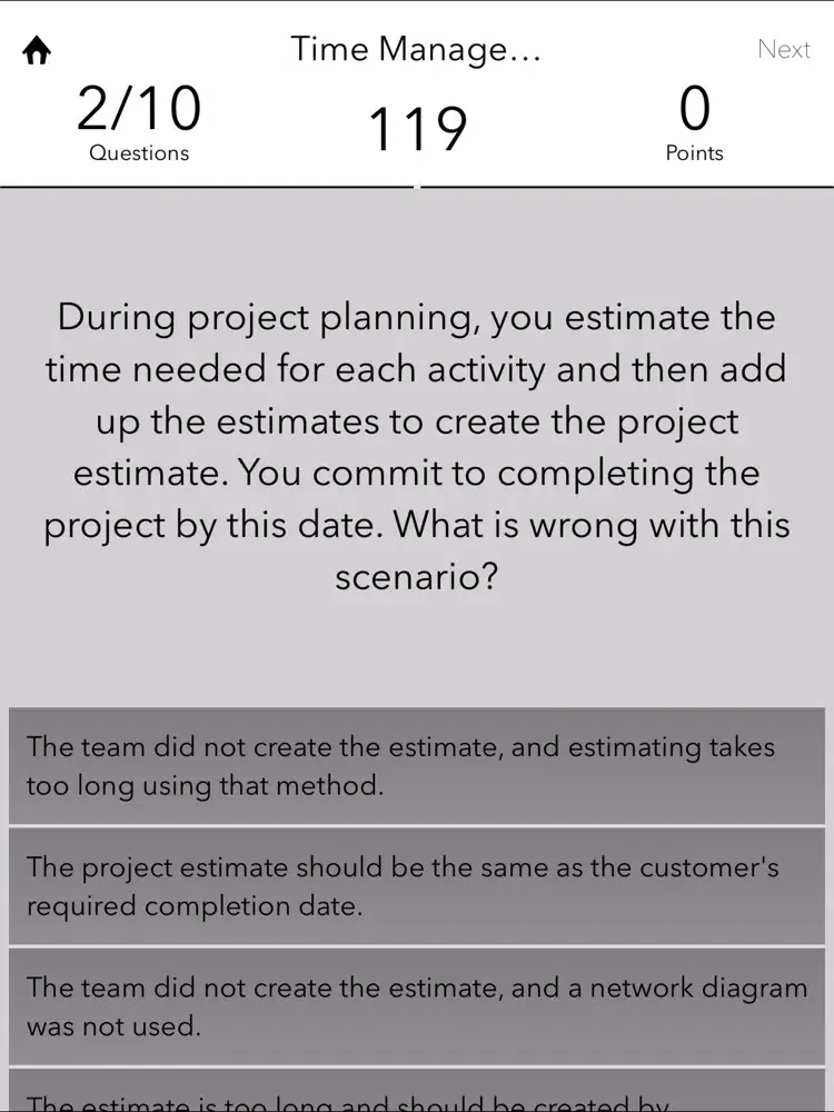 Ảnh chụp màn hình của PMP Advanced iPad 