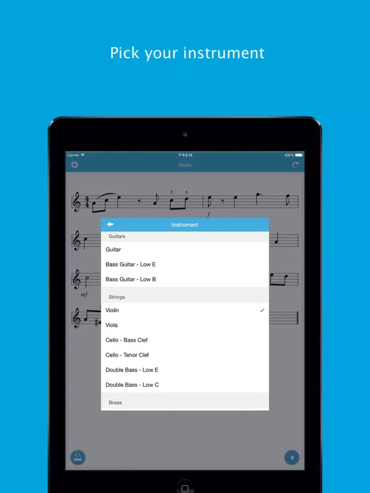Ảnh chụp màn hình của Sight Reading Machine - Practice Music Reading Skill for Guitar, Saxophone and 20 More Instruments iPad 