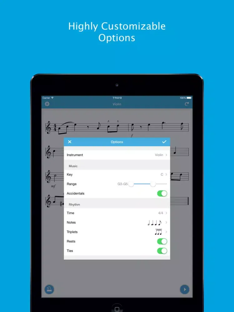 Ảnh chụp màn hình của Sight Reading Machine - Practice Music Reading Skill for Guitar, Saxophone and 20 More Instruments iPad 