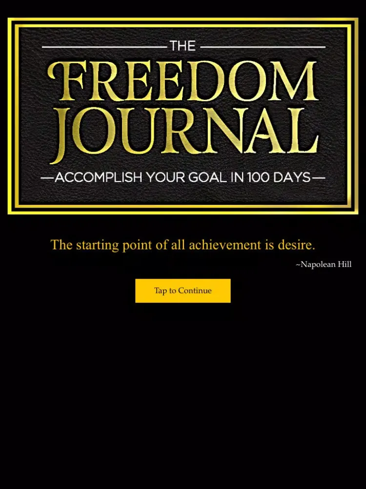 The Freedom Journal | Set and Accomplish Your #1 Goal in 100-days iPad  Screenshots