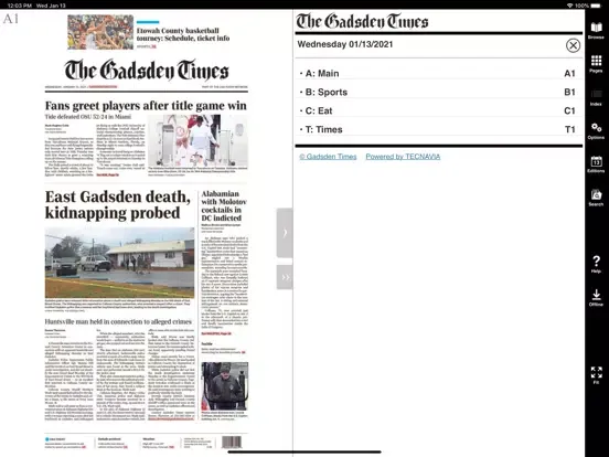 Zrzuty ekranu Gadsden Times eEdition iPad 