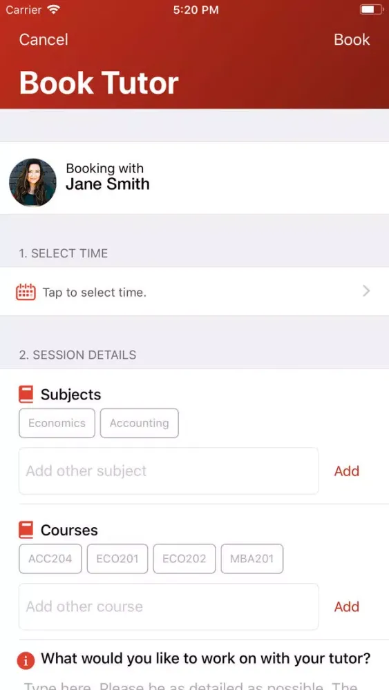 Tutor Matching Service (TMS) Screenshots
