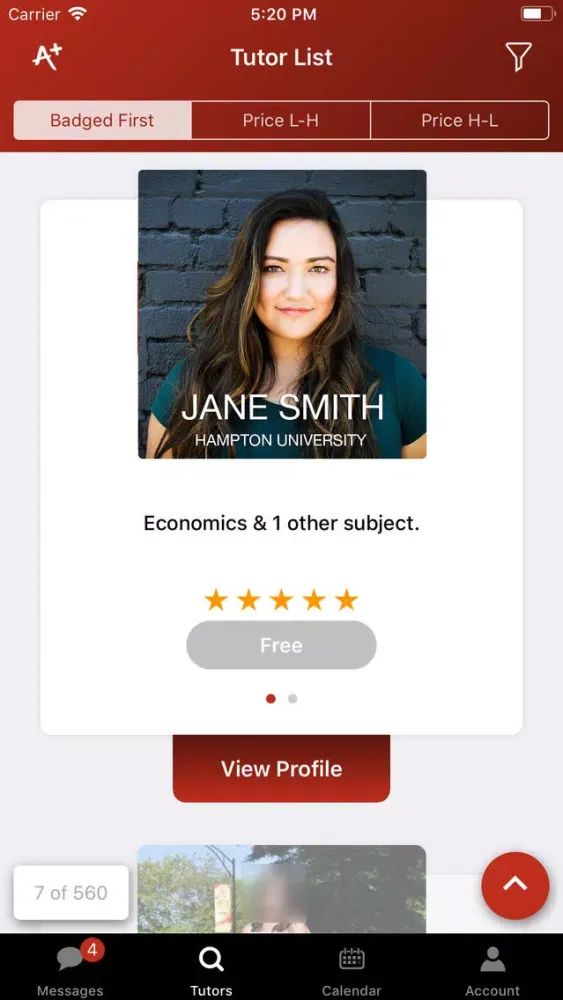 Tutor Matching Service (TMS) Screenshots
