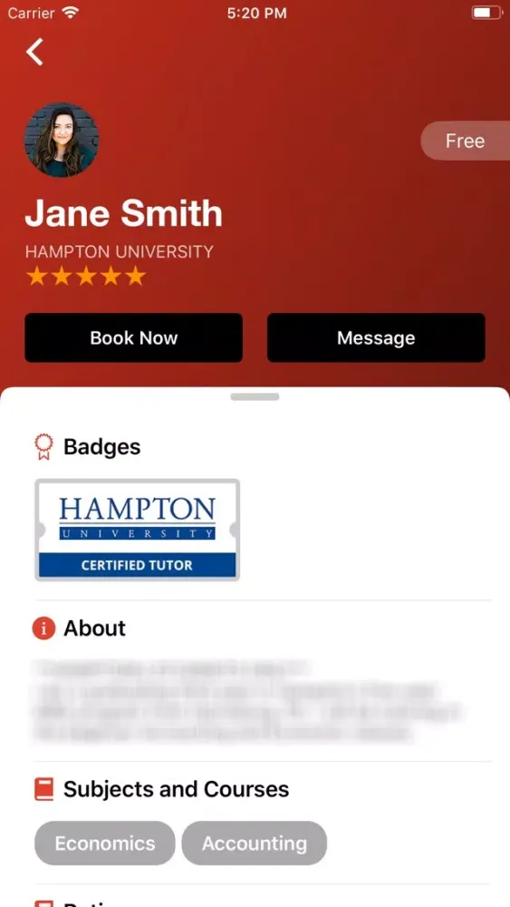 Tutor Matching Service (TMS) Screenshots