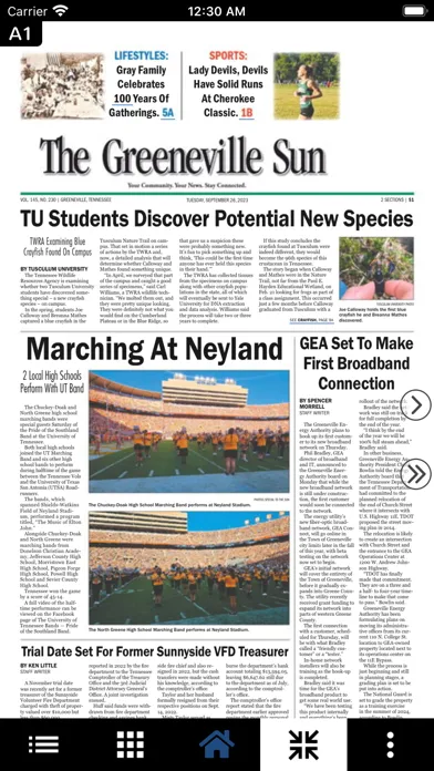 Capturas de tela do The Greeneville Sun