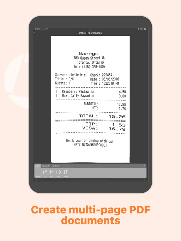 Tangkapan layar Genius Scan Enterprise - PDF iPad 