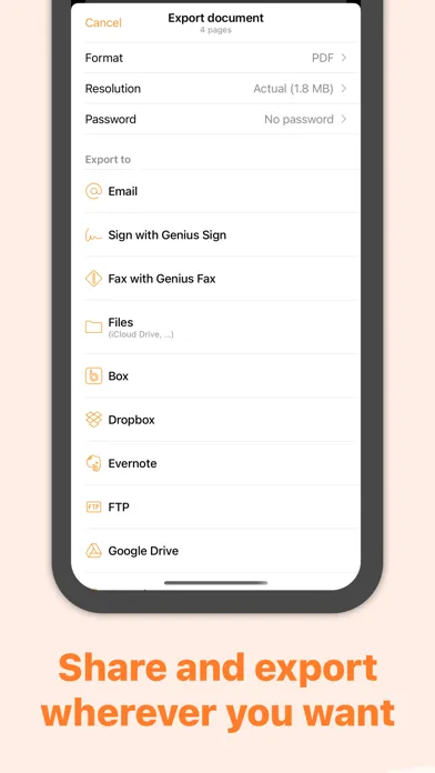 Tangkapan layar Genius Scan Enterprise - PDF