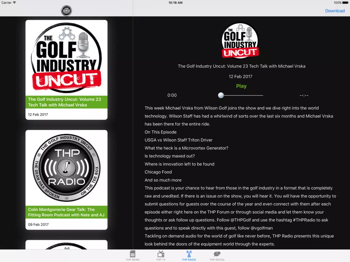 Ảnh chụp màn hình của THP Golf iPad 
