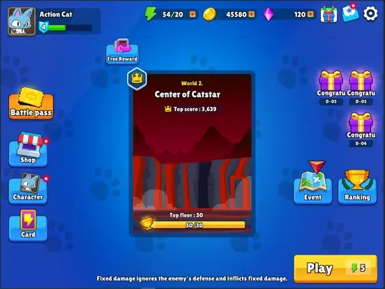 Capturas de tela do Action Cat iPad 