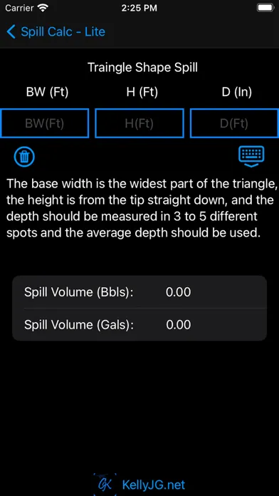 Spill Volume Calculator स्क्रीनशॉट