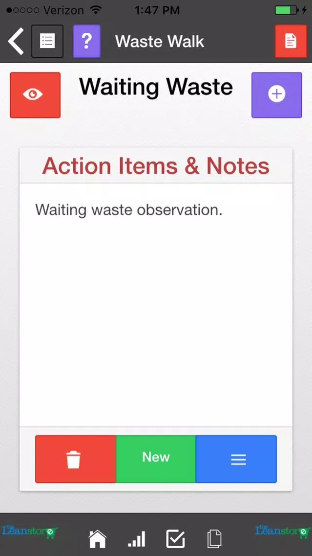 Capturas de tela do Lean Waste Audit and Waste Walk