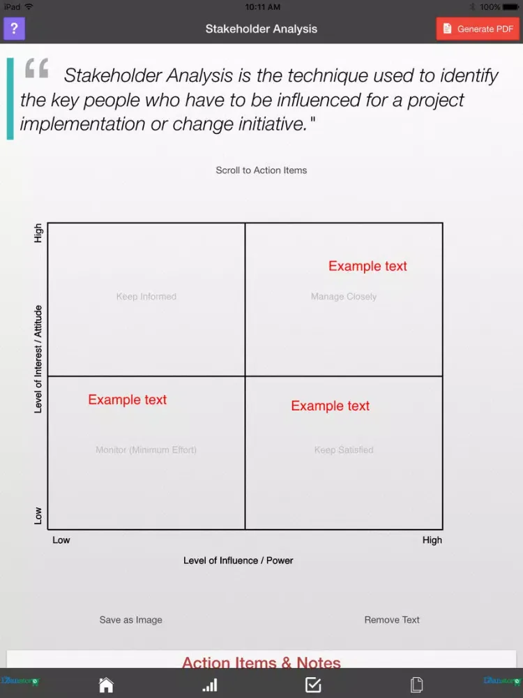 Screenshot di Lean Stakeholder Analysis iPad 