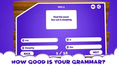 Captures d'écran de English Grammar Noun Quiz Game