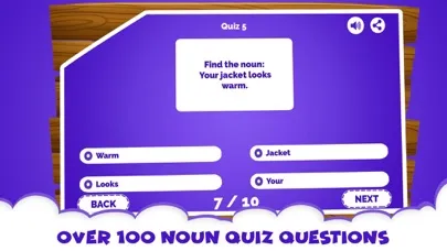 Captures d'écran de English Grammar Noun Quiz Game