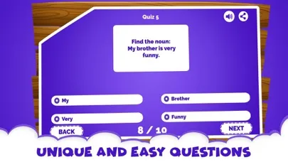 Captures d'écran de English Grammar Noun Quiz Game
