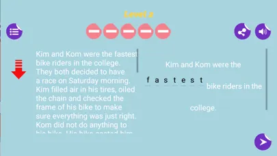Tangkapan skrin English Comprehension Reading