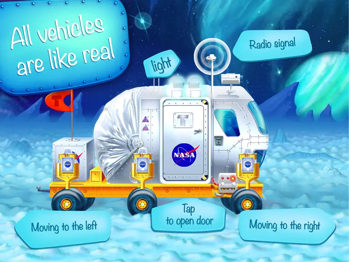 Ảnh chụp màn hình của Tiny space vehicles: cosmic cars for kids iPad 
