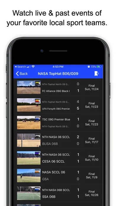 Ảnh chụp màn hình của SeasonCast: Live Stream Sports