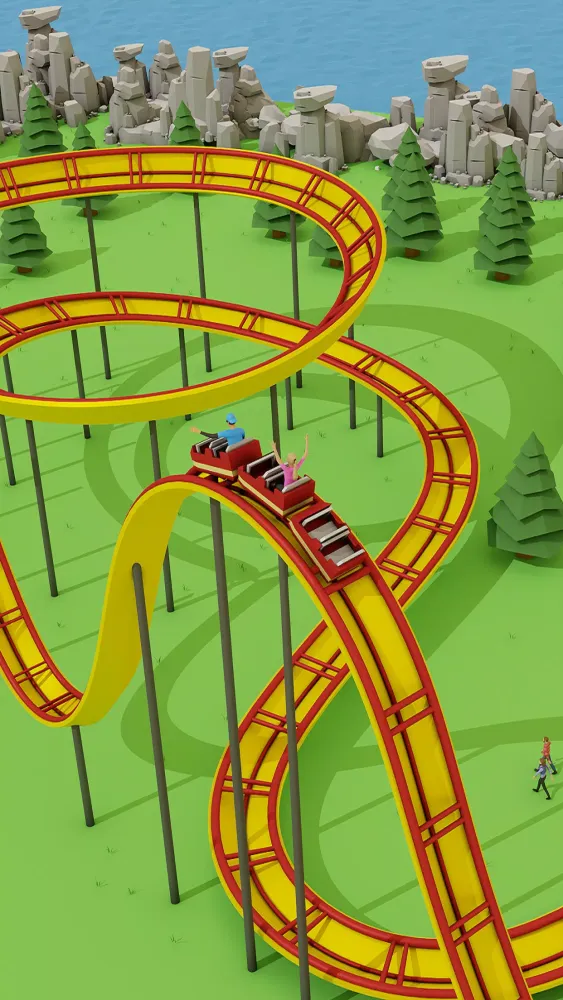 Tangkapan layar Theme Park Roller Coaster Game