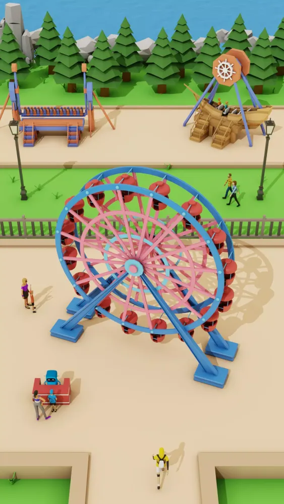 Tangkapan layar Theme Park Roller Coaster Game