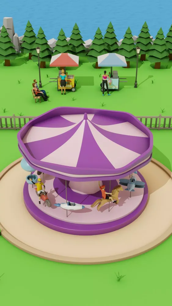 Tangkapan layar Theme Park Roller Coaster Game
