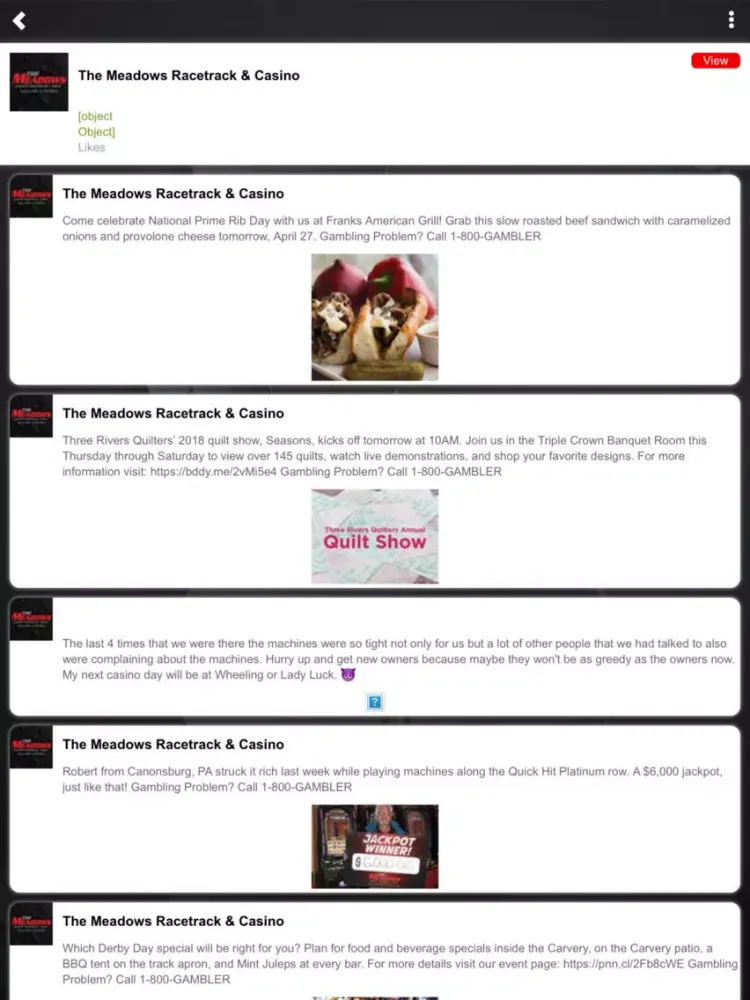 The Meadows Racetrack & Casino iPad 应用截图