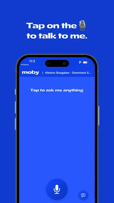 Capturas de tela do Moby Concierge