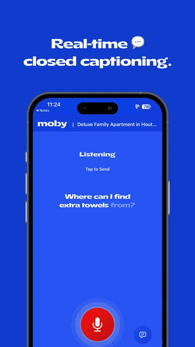 Capturas de tela do Moby Concierge