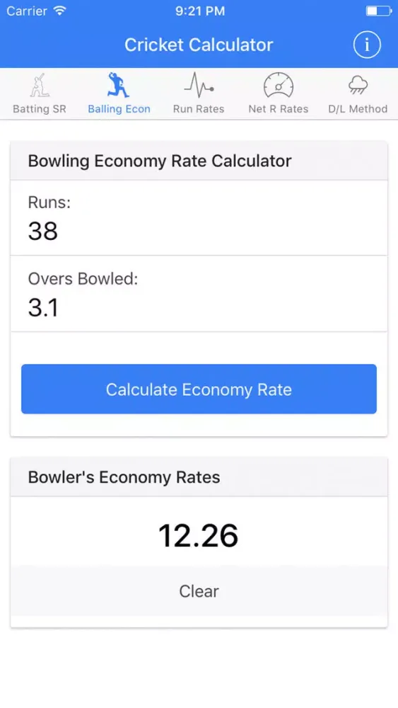 Cricket Score Calculator应用截图
