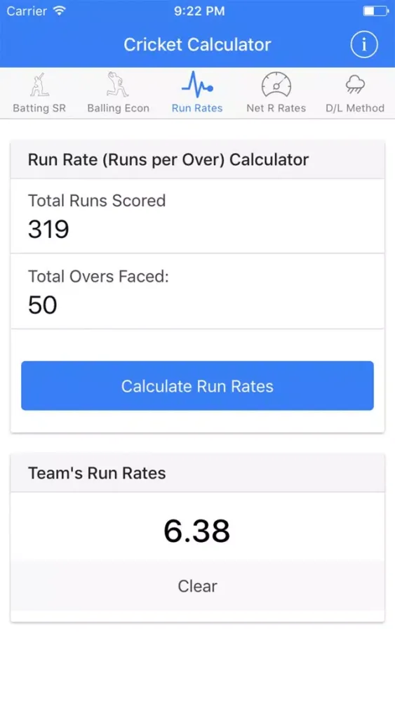 Cricket Score Calculator应用截图