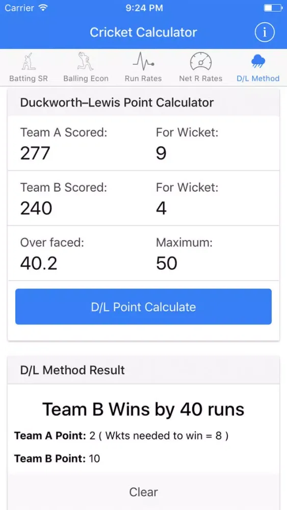 Cricket Score Calculator应用截图