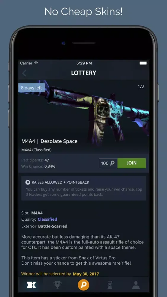 Tangkapan layar CSLottery - CSGO Skins & Keys