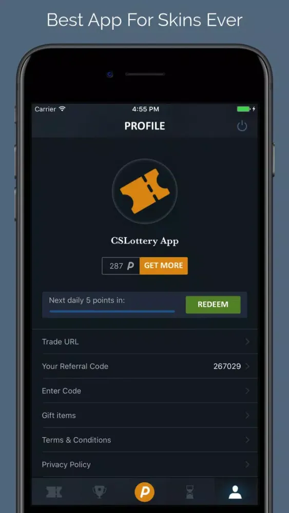 Tangkapan layar CSLottery - CSGO Skins & Keys