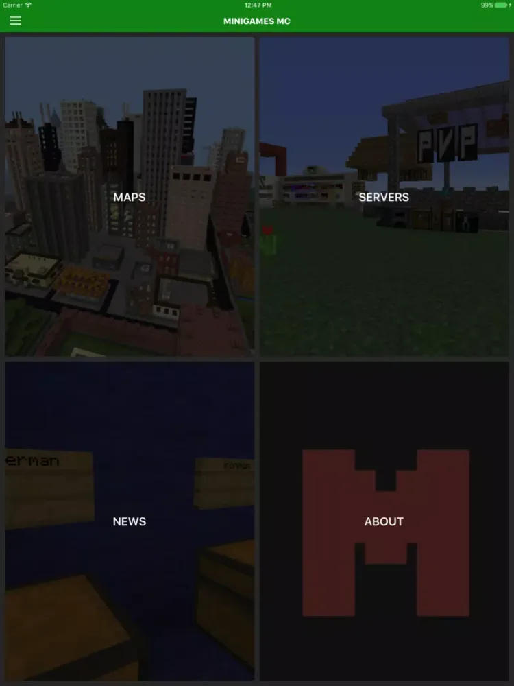 Mini Games for Minecraft PE (Best Maps & Servers) iPad 应用截图
