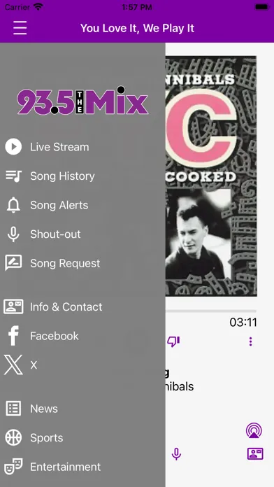 Tangkapan skrin 93.5 The Mix