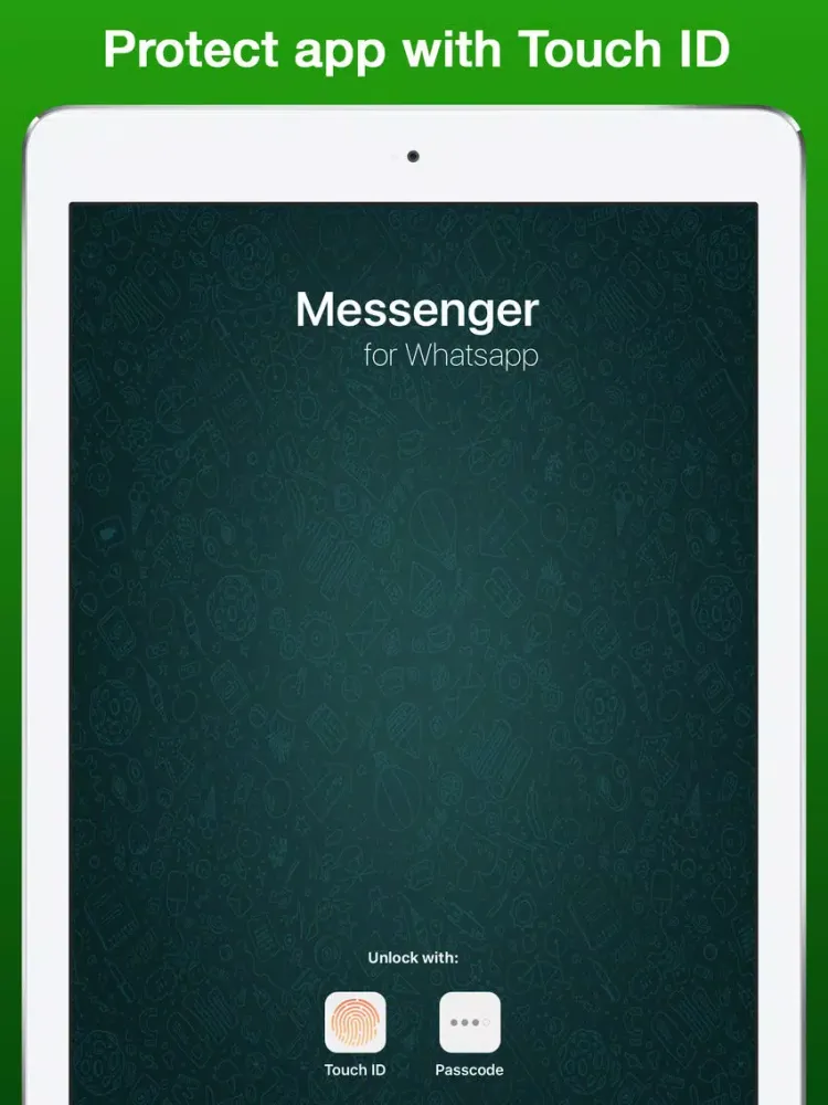 WhatsPad - Protected with Passcode, Change Wallpapers (iPad Version) iPad 应用截图