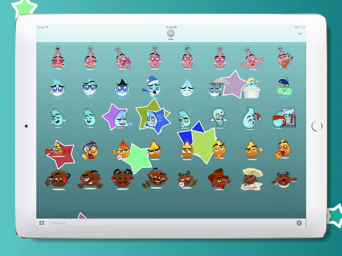 ภาพหน้าจอของ Intense Elements Touch-Regular Characters Stickers iPad 