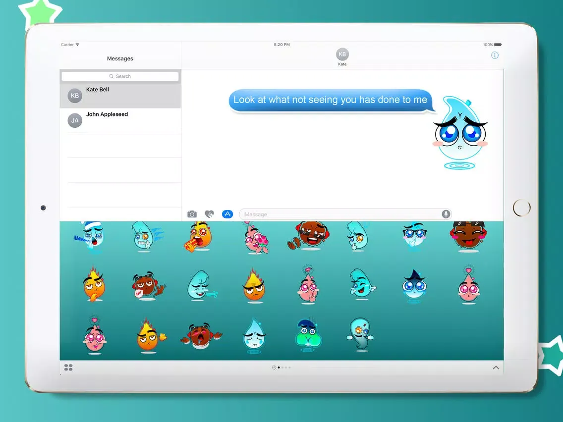 ภาพหน้าจอของ Intense Elements Touch-Regular Characters Stickers iPad 