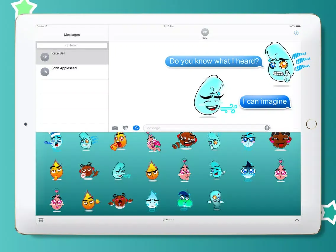 ภาพหน้าจอของ Intense Elements Touch-Regular Characters Stickers iPad 