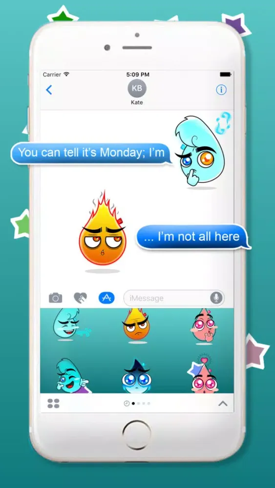 ภาพหน้าจอของ Intense Elements Touch-Regular Characters Stickers