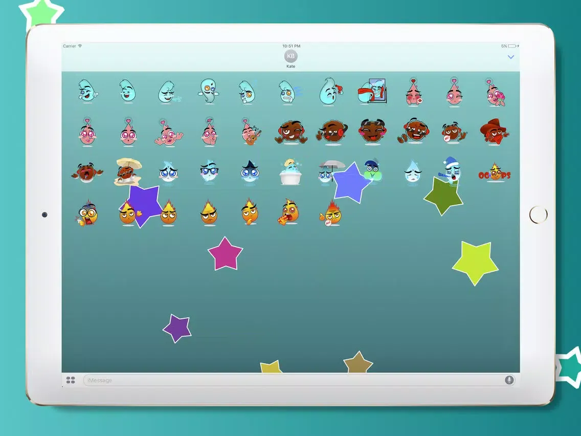 Sweet Elements Touch - Small Characters Stickers iPad  Screenshots