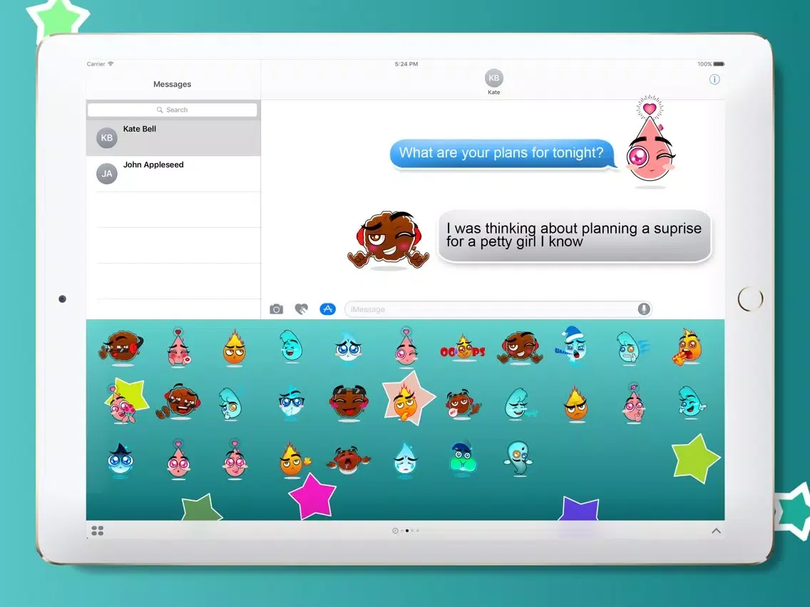 Sweet Elements Touch - Small Characters Stickers iPad  Screenshots