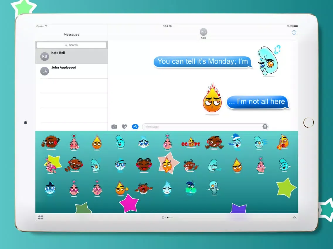 Sweet Elements Touch - Small Characters Stickers iPad  Screenshots