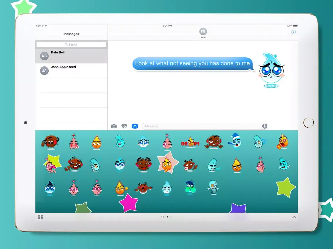 Sweet Elements Touch - Small Characters Stickers iPad  Screenshots