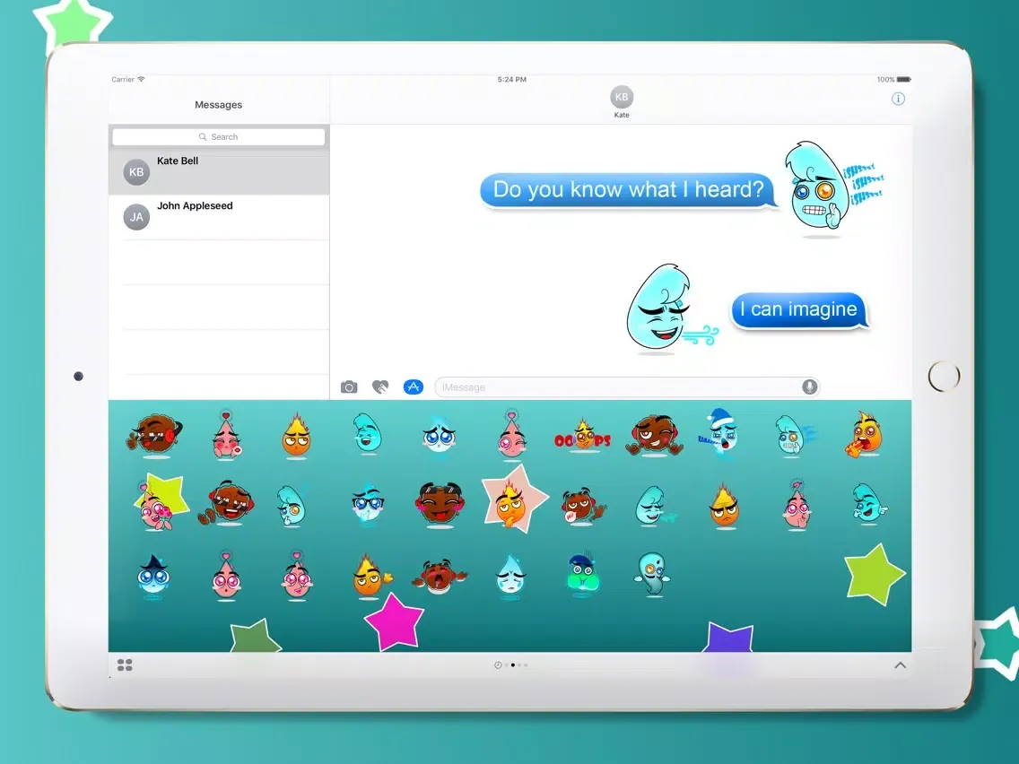 Sweet Elements Touch - Small Characters Stickers iPad  Screenshots