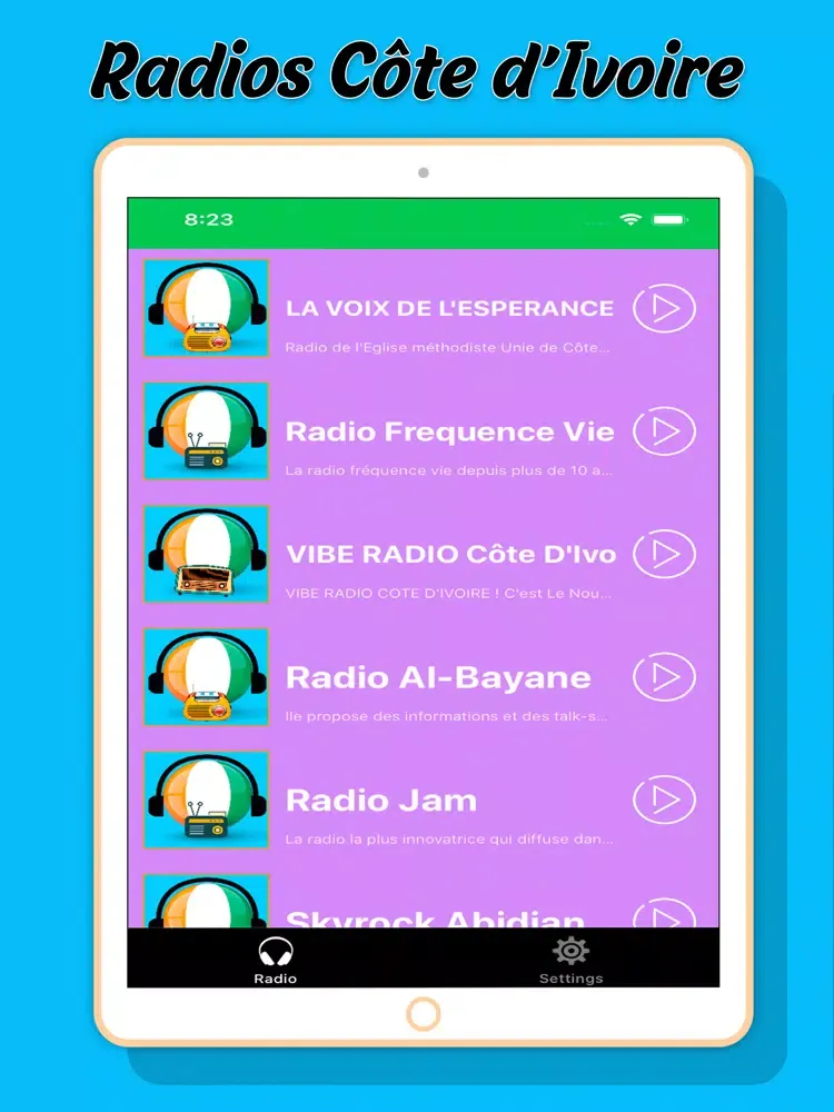 Radios Côte d'Ivoire iPad  স্ক্রিনশট