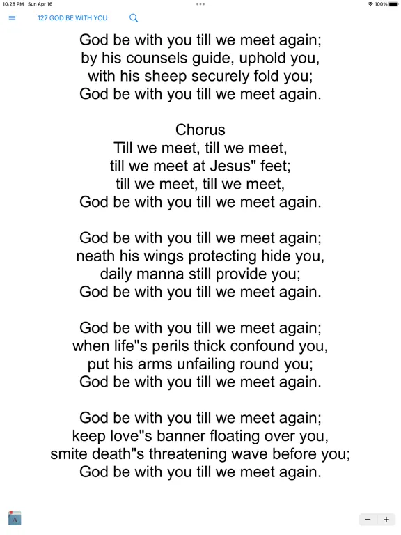 Capturas de tela do Church of Christ Hymns iPad 